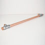 Chrome And Copper T Bar Barn Door Pull, thumbnail 2 of 5