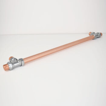 Chrome And Copper T Bar Barn Door Pull, 2 of 5