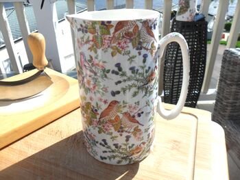 Large Jug In British Birds On Blue Design, 2 of 8
