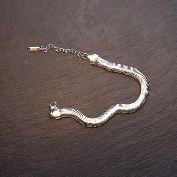 Luxury Snake Chain Bracelet Gold Or Silver Adjustable, 6 of 12
