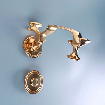 G Decor The Windsor Polished Brass Door Knocker Elegant Front Door Hardware Fitting, 3 of 4