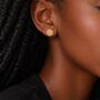 Gold Plated Sterling Silver Marigold Flower Stud Earrings – 7mm, thumbnail 2 of 7