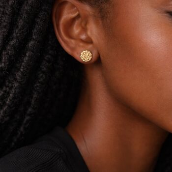 Gold Plated Sterling Silver Marigold Flower Stud Earrings – 7mm, 2 of 7