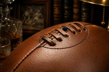 Personalised Vintage Full Cowhide Leather Rugby Ball, 3 of 11