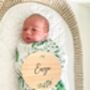 Personalised Olive Branch Wooden Baby Name Plaque, thumbnail 3 of 4