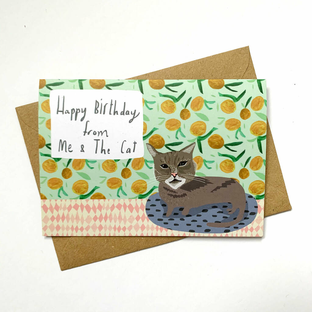 Happy Birthday From Me And The Cat By Nicola Rowlands