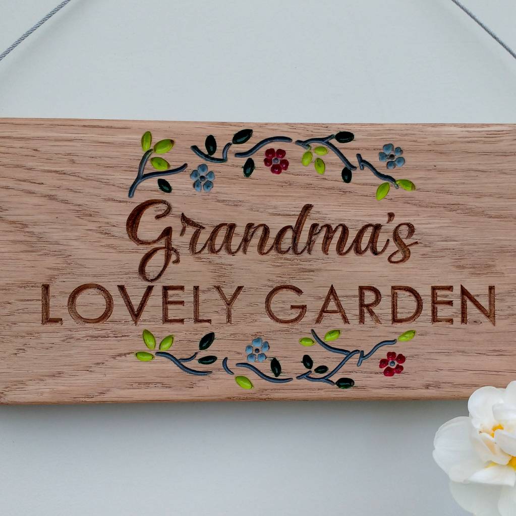 personalised engraved oak garden sign by winning works ...