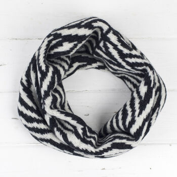 Lambswool Zebra Knitted Cowl, 12 of 12