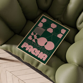 Pacha Ibiza Club Print | Poster | Wall Art | Geometric | Dj | Clubbing | Patterned | Bauhaus | Print | House Music, 4 of 8