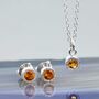 Citrine November Birthstone Gold Plated Silver Necklace, thumbnail 7 of 10