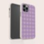 Purple Gingham Eco Friendly, Biodegradable Phone Case, thumbnail 4 of 8