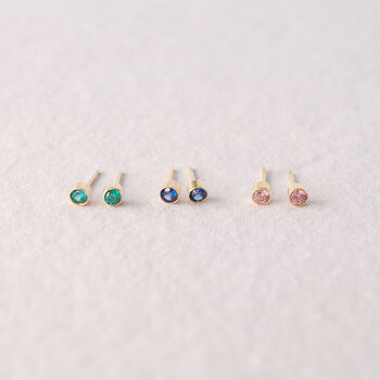 14k Gold Fill Birthstone Stud Earrings, 4 of 6
