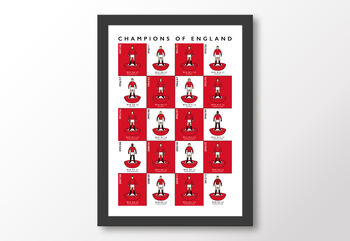 Manchester United 20 Times Champions Of England Poster, 8 of 8
