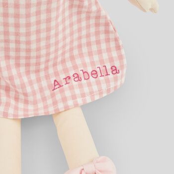 Personalised My 1st Doll In Pink Dress Red Hair, 2 of 5
