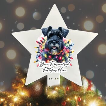 Personalised Schnauzer In Christmas Lights, 6 of 12
