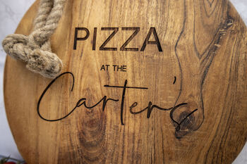 Personalised Acacia Wood Pizza Board For Families, 3 of 3