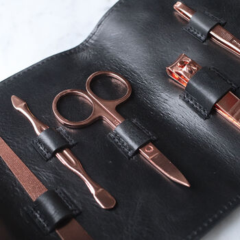 Engraved Leather Personalised Grooming Kit, 2 of 6