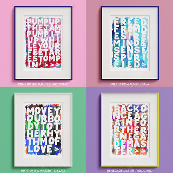 'Rave Tapes' 90s Dance Music Inspired Art Prints, 6 of 10