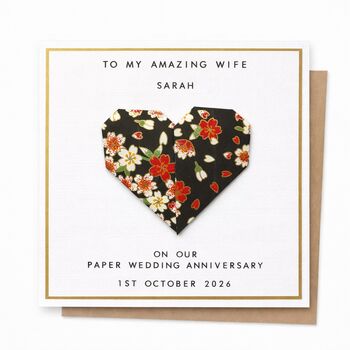 Personalised Origami Paper 1st Anniversary Card, 5 of 8