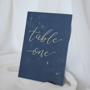 Personalised Celestial Wedding Table Number Name Card, 3 of 8