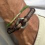 Antique Brown And Vintage Grey Leather Urn Bracelet For Ashes, thumbnail 1 of 12