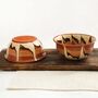 Black Set Of Two Abstract Ceramic Stoneware Soup Bowls, thumbnail 2 of 5