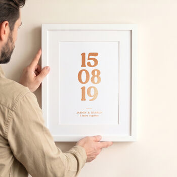 Special Date Foiled Copper Anniversary Print, 3 of 4