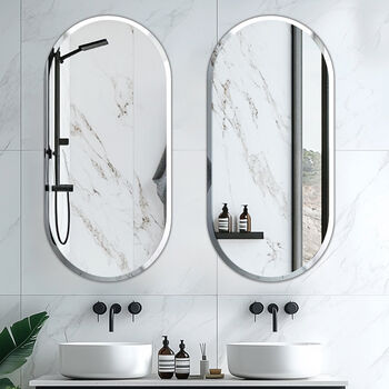 Long Oval Flat Wall Mirror, 10 of 12