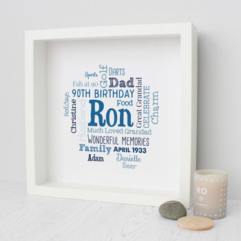 Personalised 90th Birthday Word Art Gift For Him, 2 of 7