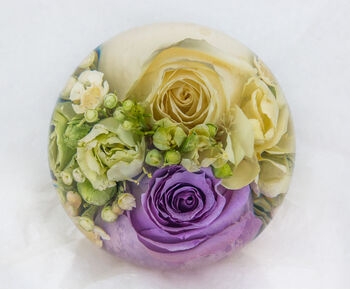 Three Inch Bridal Keepsake Flower Paperweight, 2 of 2
