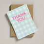 12 Thank You Postcards Mint Gingham, thumbnail 1 of 2