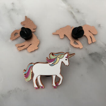 Unicorn Enamel Pin Badge, 3 of 4