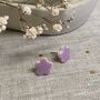 Tiny Lilac Pastel Flower Stud Earrings, thumbnail 6 of 8
