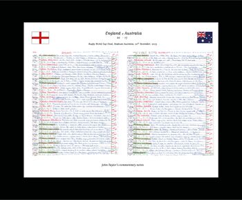 England V Australia, Rwc Final, 2003 Commentary Print, 2 of 2