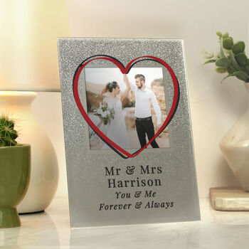 Personalised Heart 4x4 Glitter Glass Photo Frame, 3 of 4