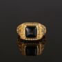 Gold Plated Black Gemstone Steel Ring, thumbnail 5 of 10