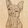 Personalised Solid Oak Chihuahua Dog Lead Holder, thumbnail 2 of 4