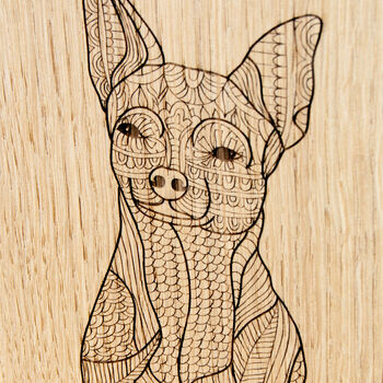 Personalised Solid Oak Chihuahua Dog Lead Holder, 2 of 4