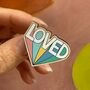 I Am Loved Wooden Pin Badge, thumbnail 1 of 2