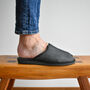 Men's Laether Slip On Slippers Grey, thumbnail 2 of 5