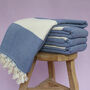 Herringbone Soft Cotton Blanket, Personalised Gift, thumbnail 6 of 12