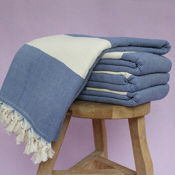 Herringbone Soft Cotton Blanket, Personalised Gift, 6 of 12