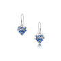 Sterling Silver Heart Charm Earrings Handmade With Real Forget Me Not Flowers, thumbnail 2 of 11