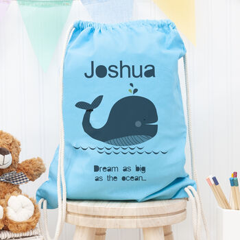 Personalised Children's Whale Pe Kit Bag, 4 of 12