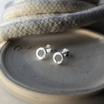 Small Textured Circle Studs, 12 of 12