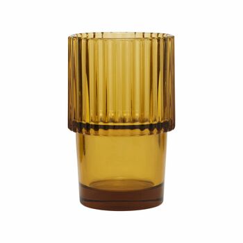 Set Of Four Amber Ribbed Tumblers, 3 of 3