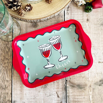 Elegant Christmas Small Serving Drinks And Canape Tray, 4 of 9