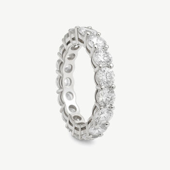 Round Cubic Zirconia Ring For Women In Sterling Silver, 2 of 3