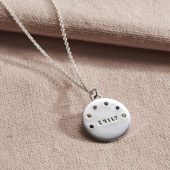 Personalised Rainbow Birthstone Name Necklace, 5 of 8