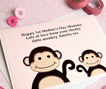 'Monkeys' 1st Birthday Or Mothers Day As My Mummy Card, 3 of 5